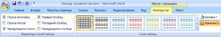Оформление таблиц Word 2007 - student2.ru