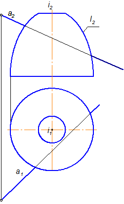Примеры решения 1 ГПЗ в случае, когда обе пересекающиеся фигуры - непроецирующие (3 алгоритм) - student2.ru
