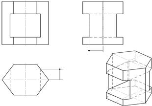 Проекции геометрических тел со сквозными отверстиями. - student2.ru