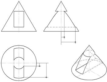 Проекции геометрических тел со сквозными отверстиями. - student2.ru