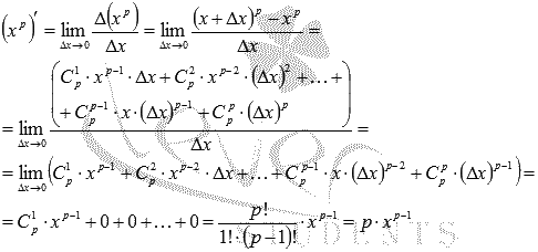 Производная степенной функции - student2.ru
