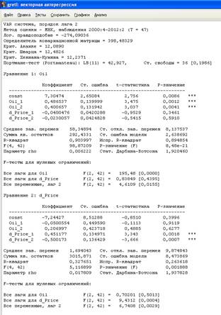 Проведем тест Гренджера на причинность и оценем модель VAR - student2.ru