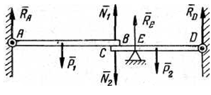 Равновесие составных конструкций под действием произвольной плоской системы сил - student2.ru
