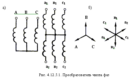 трансформатор для преобразования числа фаз - student2.ru