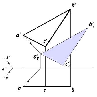 Тень фронтально-проецирующей прямой - student2.ru