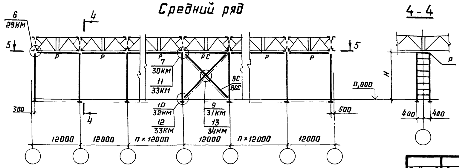 В зданиях без опорных мостовых кранов, при высоте помещений от 10.8 м. до 14.4 включительно (Серия 1.423.1-5/88 Выпуск 0): - student2.ru