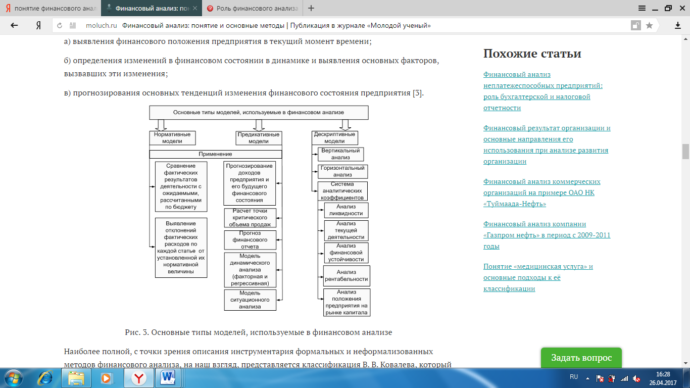 Методы анализа финансового состояния предприятия - student2.ru