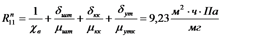 Расчет общего фактического сопротивления паропроницанию наружного ограждения - student2.ru