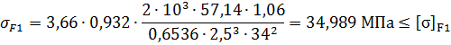 Расчетное напряжение изгиба - student2.ru