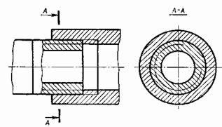 Условное изображение резьбы в отверстии - student2.ru