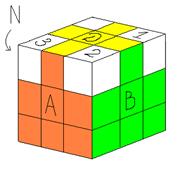 nbsp;                         Этап 3: поставим на место средние кубики грани D - student2.ru