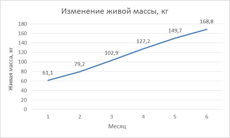 Изменение живой массы у телочек черно-пестрой породы при повышенном уровне кормления - student2.ru