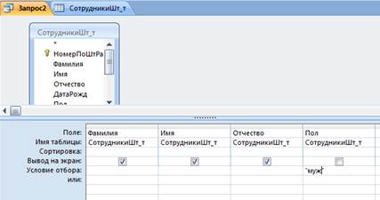 аналогично создадим таблицу сотрудникишт_т - student2.ru