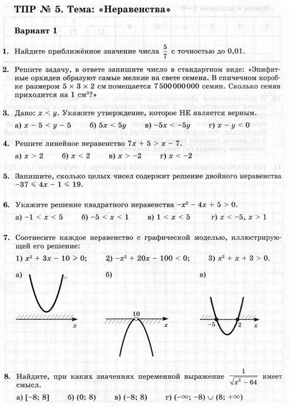 Домашние тематические проверочные работы (ТПР) 8 класс. - student2.ru