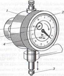 Измерение радиального биения вала, установленного в центрах, индикатором часового типа. - student2.ru