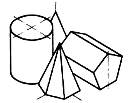 Комплексные чертежи группы геометрических тел - student2.ru