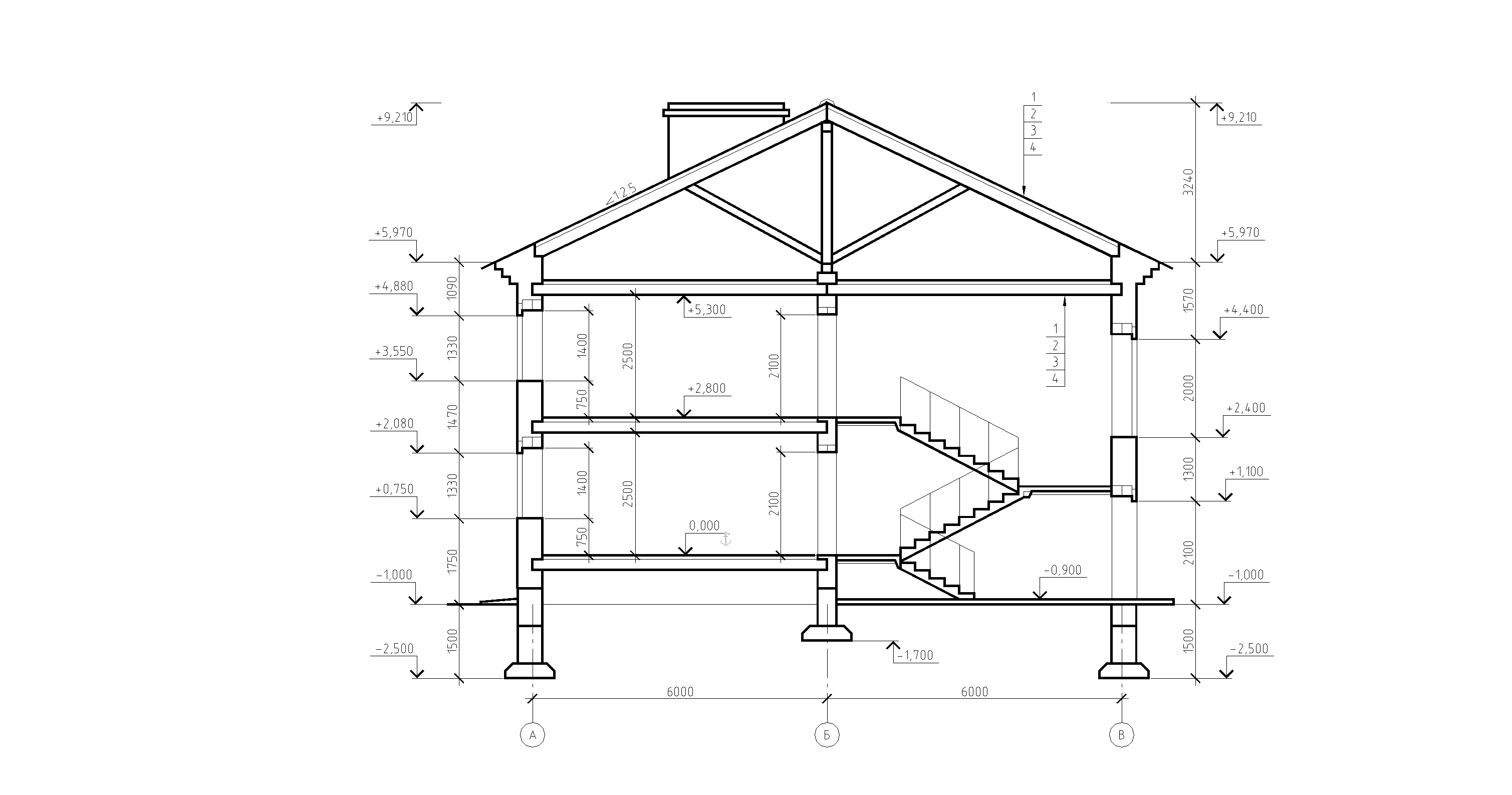 Методика построения вертикального разреза здания - student2.ru