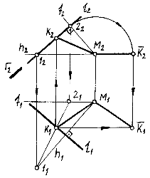 Определение угла наклона прямой к плоскости проекции. - student2.ru