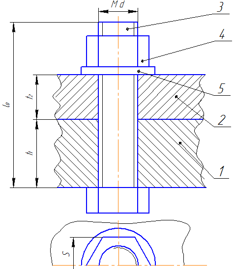 Последовательности вычерчивания болта и болтовых соединений. - student2.ru