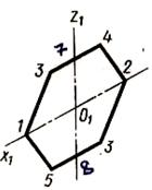 Построение аксонометрической проекции правильного шестиугольника, расположенного в разных плоскостях проекций - student2.ru