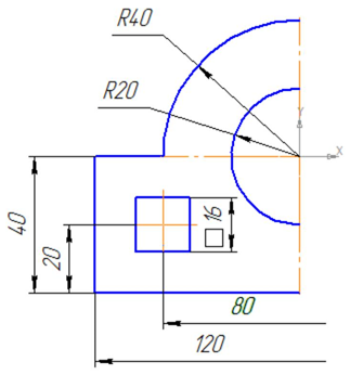 Построение чертежа плоской детали с элементами сопряжения - student2.ru