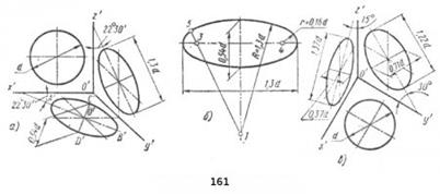 Построение плоских фигур и геометрических тел. Способы построения овалов, заменяющих эллипсы. Особенности нанесения размеров на аксонометрические изображения - student2.ru