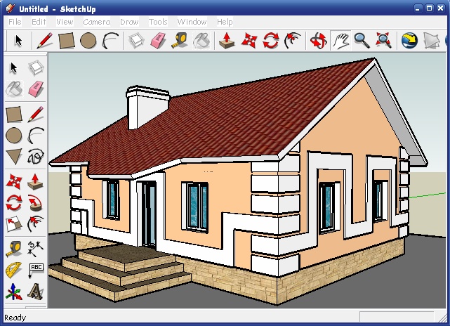 SketchUp Урок шестой. Экстерьер дома в SketchUp - student2.ru