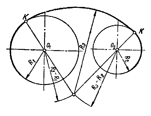 Смешанное сопряжение дуг окружностей - student2.ru