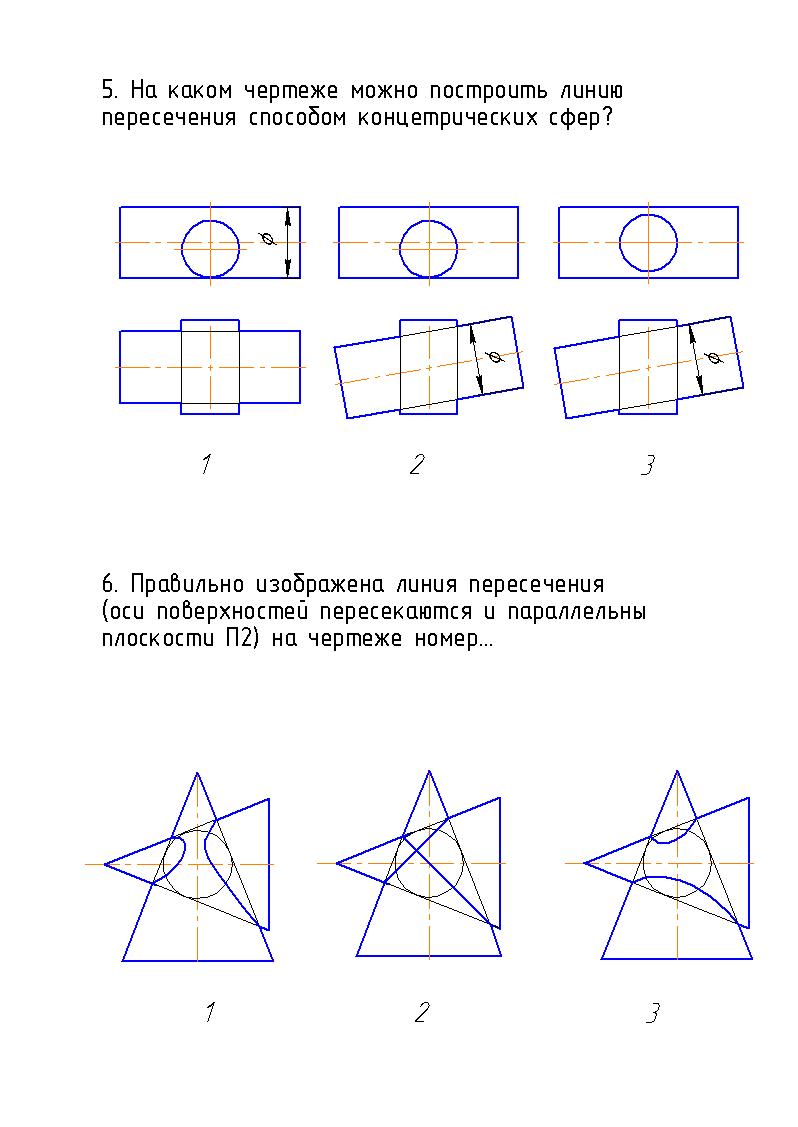Тест №18: «Способ вспомогательных секущих сфер» - student2.ru