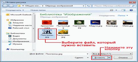 Вставка изображений в текст сообщения - student2.ru