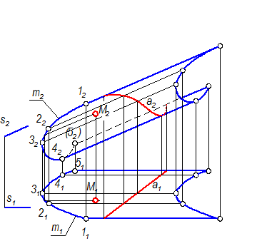 Задание цилиндрической поверхности общего вида на комплексном чертеже - student2.ru