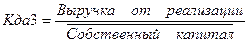 Коэффициент оборачиваемости собственного капитала - student2.ru