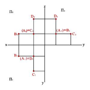 Точка в ортогональной системе двух плоскостей проекций. - student2.ru