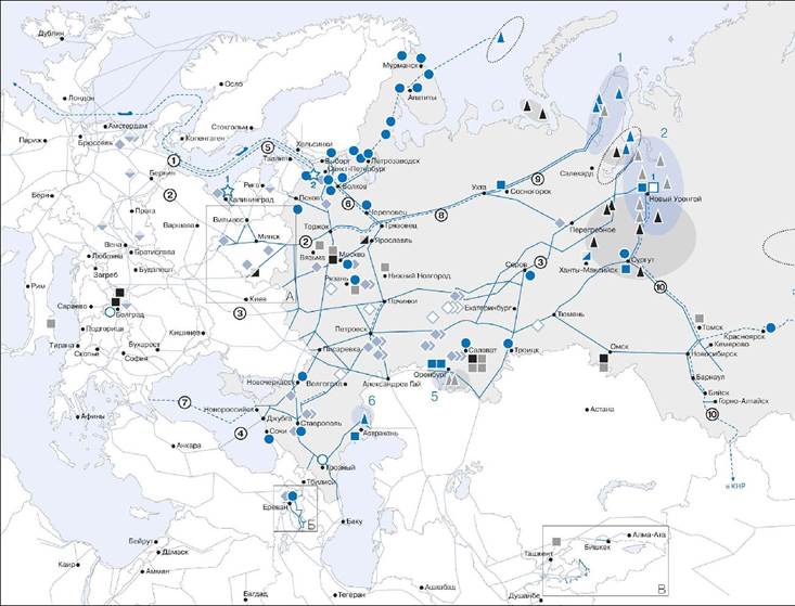 Основные производственные активы и проекты Группы Газпром в России, странах БСС и европейских странах дальнего зарубежья - student2.ru