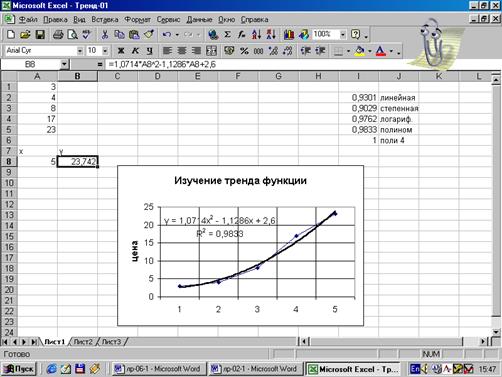 Задания для самостоятельной работы. 1. Измените данные в количестве продаж и получите новый результат - student2.ru