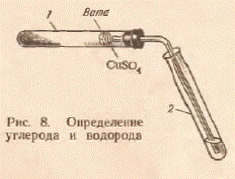 Опыт 2. Определение углерода и водорода сожжением вещества с оксидом меди (II) - student2.ru