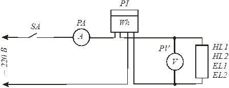 Порядок выполнения работы. 1. Собрать электрическую цепь в соответствии со схемой, представленной на рис - student2.ru