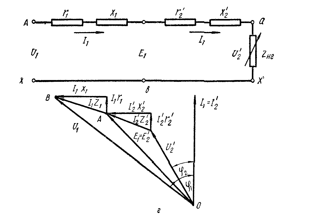 Работа трансформатора при нагрузке - student2.ru