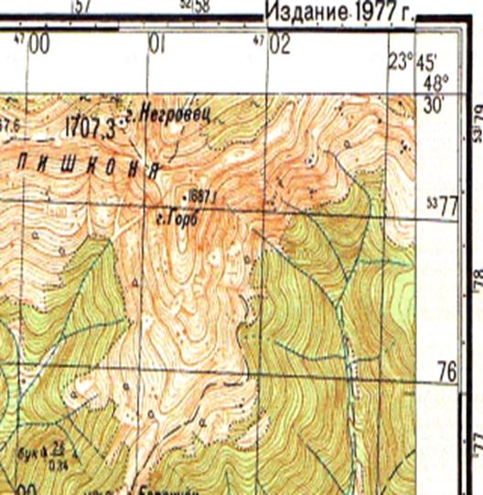 оглядово-топографічної карти на гірський район - student2.ru