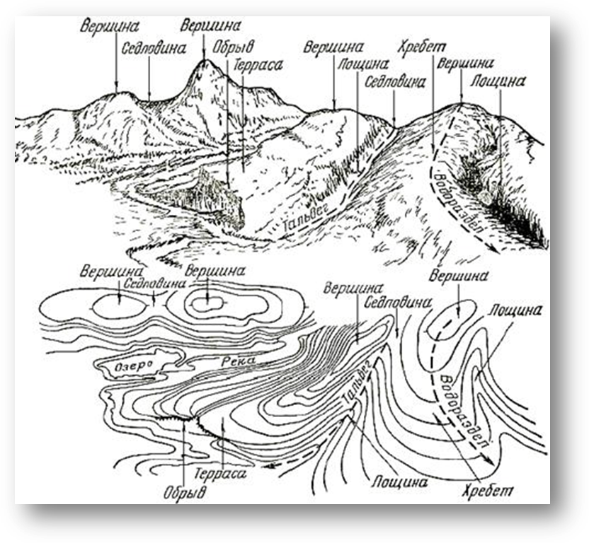 Тема 3. Изображение рельефа на топографических картах - student2.ru