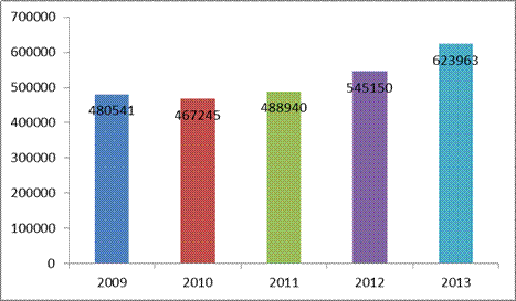 Анализ внешнего долга за период с 2009 по 2013гг - student2.ru