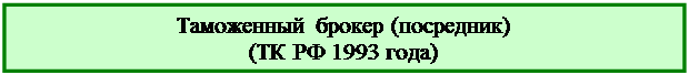 Правовой статус таможенного представителя - student2.ru