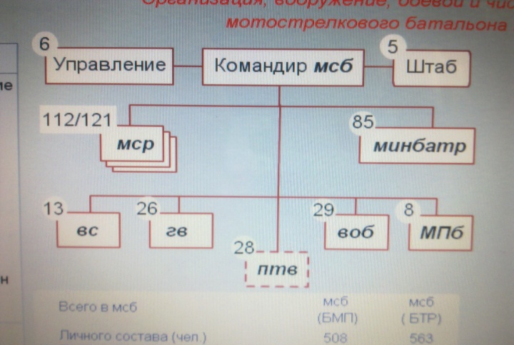 Предназначение, организационная структура, основное вооружение мотострелкового батальона ВСРФ (графически) - student2.ru