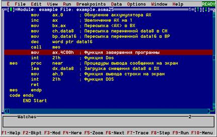 Assume CS:code, DS:data, SS:stk. ; Простая программа на ассемблере - student2.ru