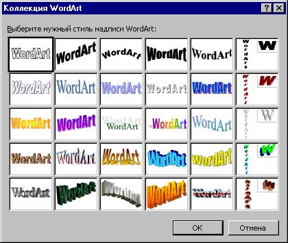 Добавление фигурного текста с помощью объектов WordArt - student2.ru