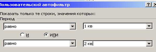 фильтрация (выборка) данных - student2.ru