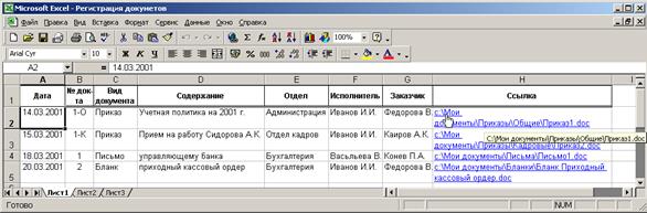 Формирование оборотной ведомости средствами MS Excel - student2.ru