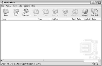 Интерфейс диспетчера архивов WinZip 10.0 - student2.ru