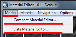 Material Editor имеет два вида: компактный и расширенный (имеет те же функции, но более удобен визуально). Для знакомства будем использовать компактный вид - student2.ru