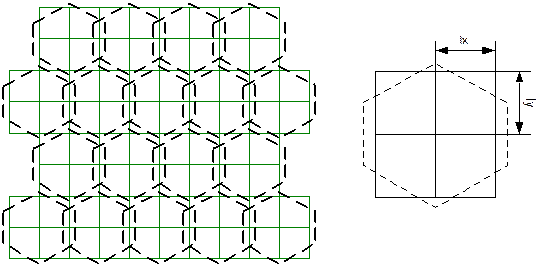 Моделирование гексагонального растра - student2.ru